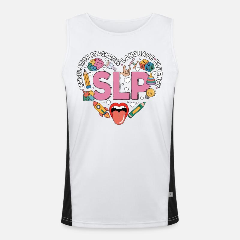 Speech Therapy Speech Language Pathology SLP Men's Functional Contrast Tank Top 
