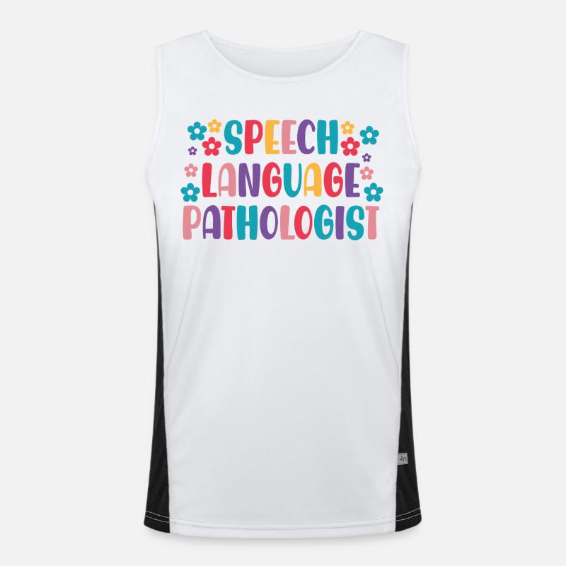 Speech Language Pathologist SLP - Men's Functional Contrast Tank Top  - white/black