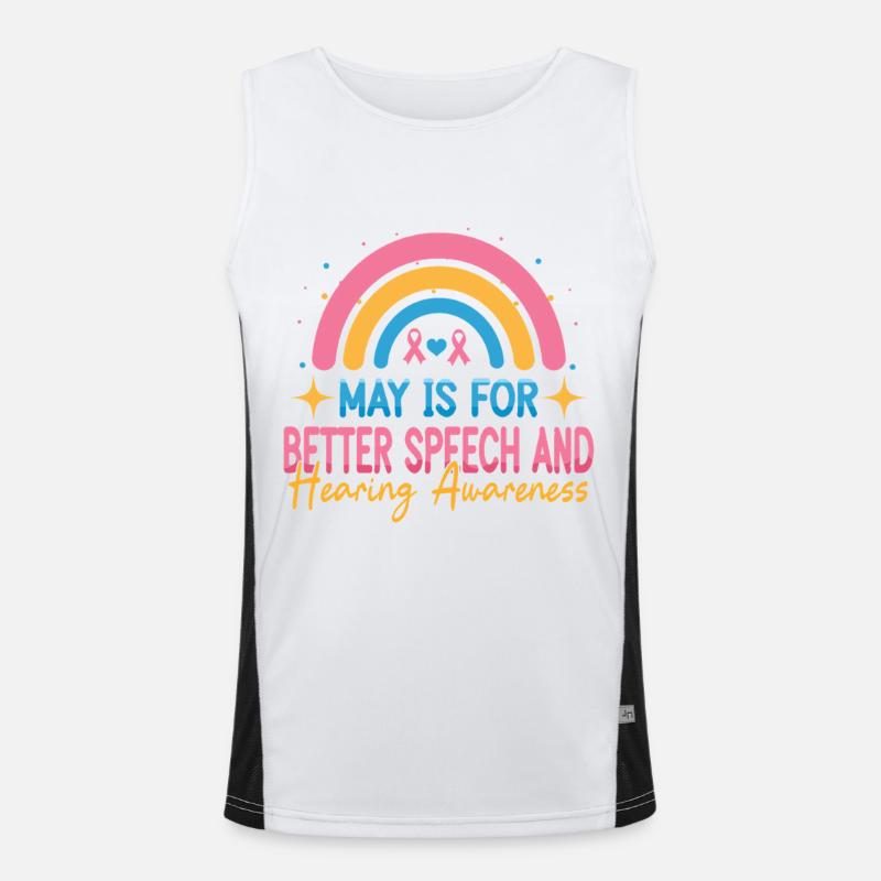 SLP May est pour une meilleure prise de conscience de la parole et de l’audition Débardeur respirant contrasté Homme 