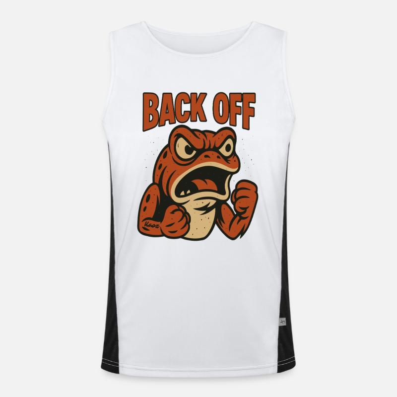 Back Off Angry Frog Patch Men's Functional Contrast Tank Top 