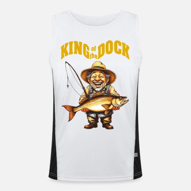 KingOTD - Men's Functional Contrast Tank Top  - white/black
