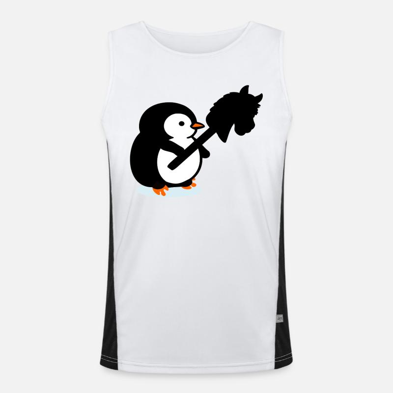 Hobby Horsing Kinder Pinguin Funktionelles Kontrast-Tank Top für Männer 