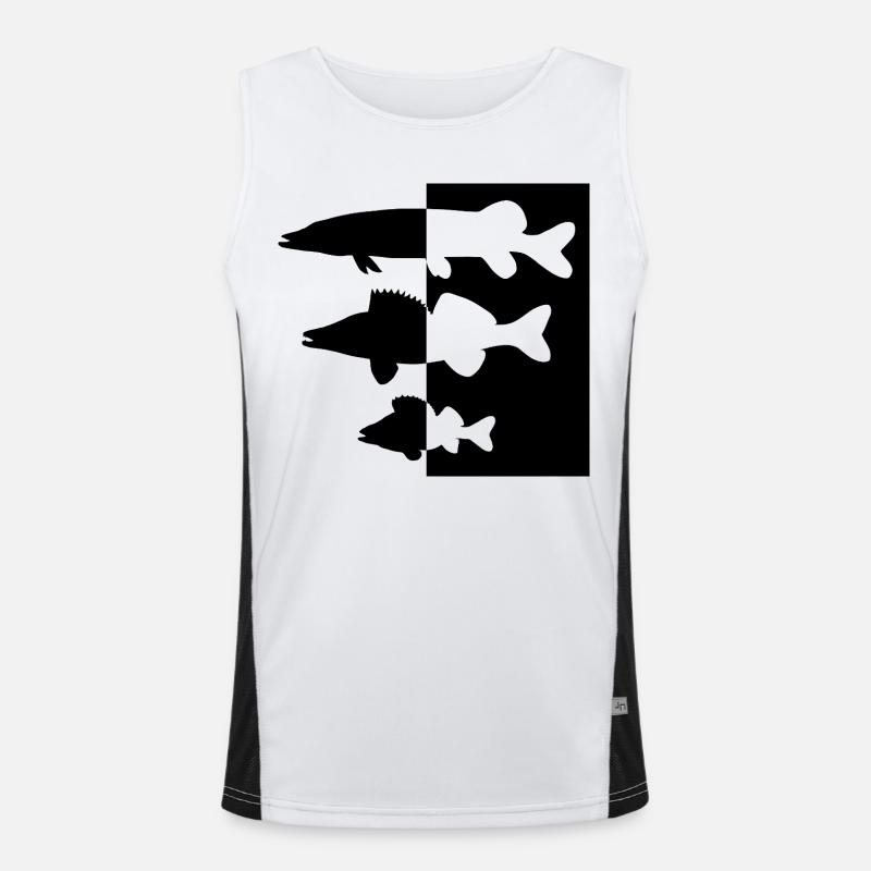 Pike and zander perch Men's Functional Contrast Tank Top 
