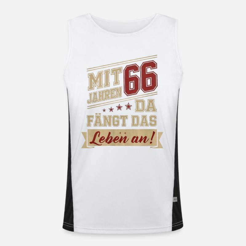 mit 66 Jahren da fängt das Leben an Funktionelles Kontrast-Tank Top für Männer 
