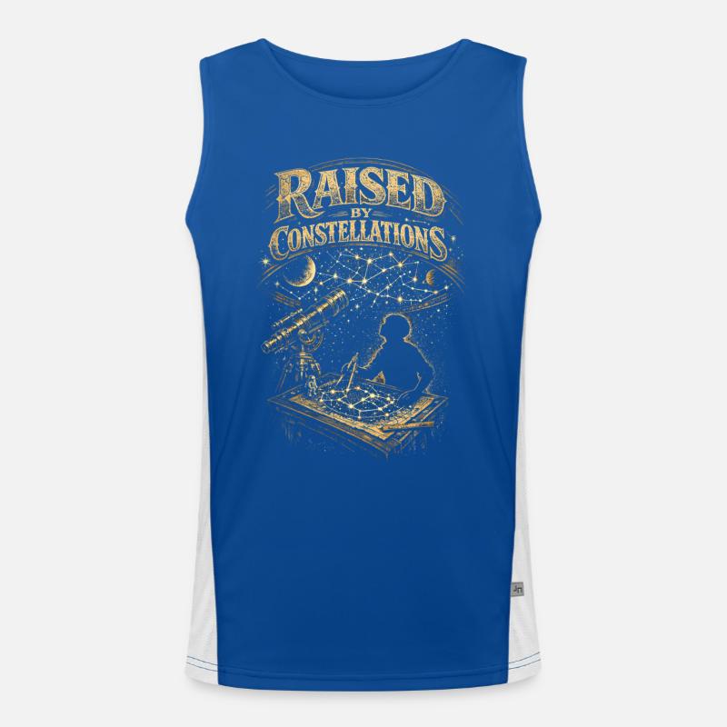 Astronomie Astronom Raised By Constellations Funktionelles Kontrast-Tank Top für Männer 