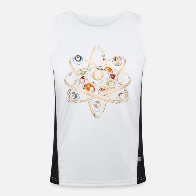 8-Ball Billiards Physics - Men's Functional Contrast Tank Top  - white/black