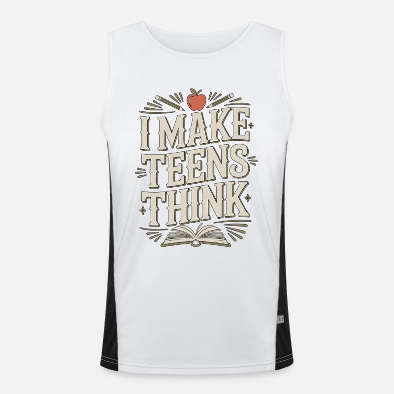 Professeur de lycée Je fais réfléchir les ados à l’éducation Débardeur respirant contrasté Homme 