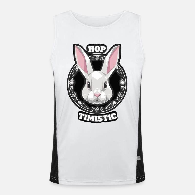 Bunny Hoptimistic Easter Rabbit - Men's Functional Contrast Tank Top  - white/black