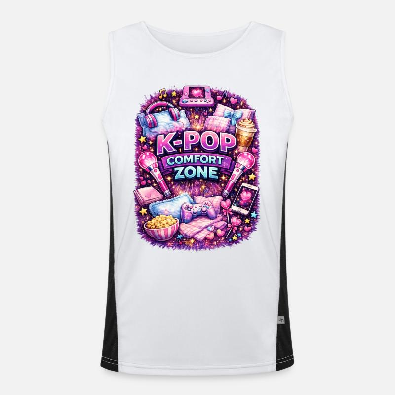 K Pop Comfort Zone Funktionelles Kontrast-Tank Top für Männer 