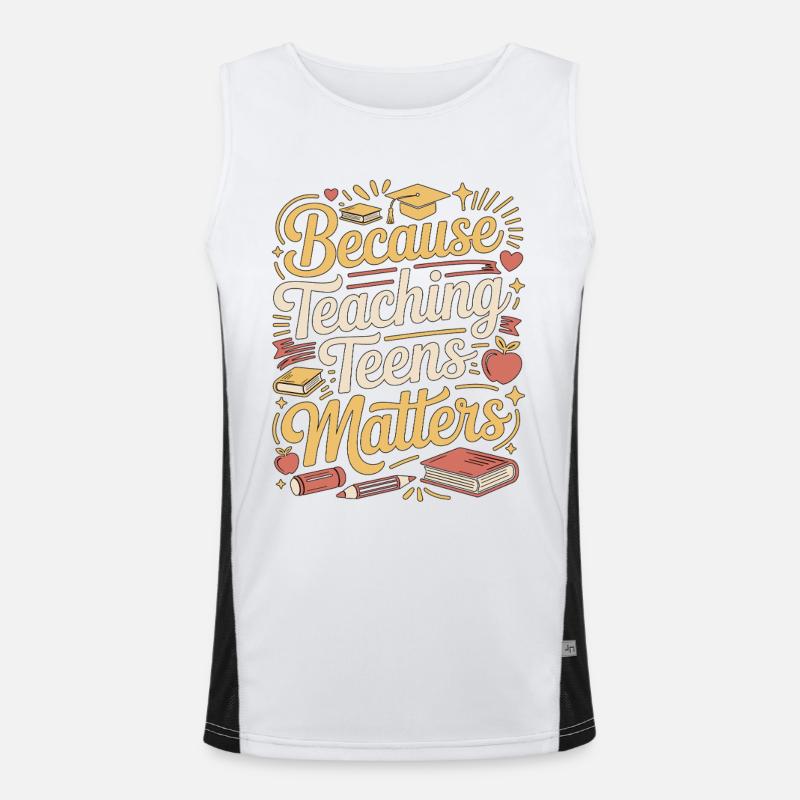 Enseignant de lycée parce qu’il enseigne l’éducation Débardeur respirant contrasté Homme 