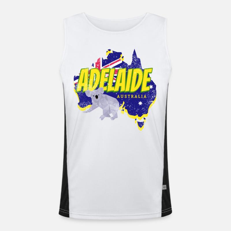 Souvenir de coala rétro et drapeau d’Adélaïde, Australie Débardeur respirant contrasté Homme 