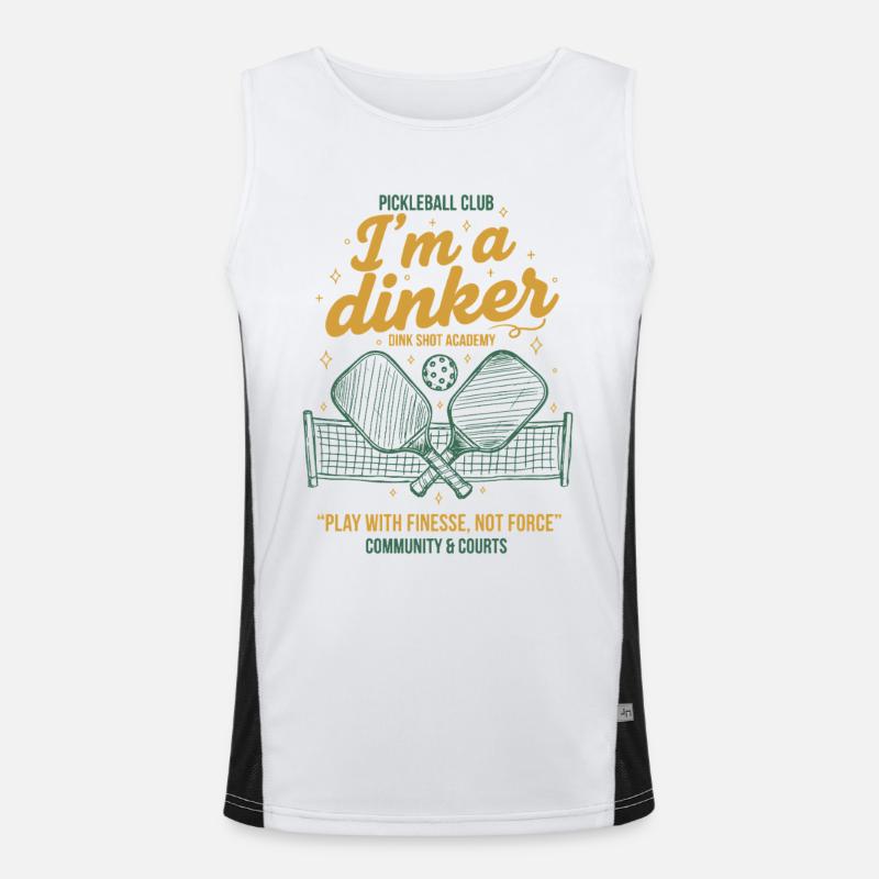 Pickleball-Witzbold Ich bin ein Dinker-Liebling Funktionelles Kontrast-Tank Top für Männer 