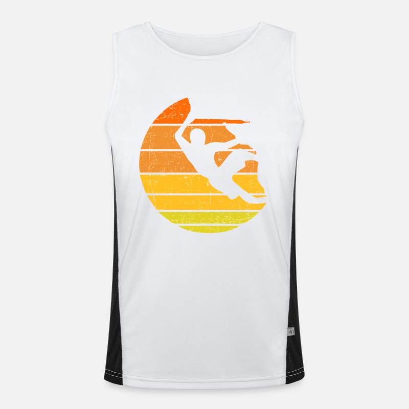 Klettern an der Bergwand  Funktionelles Kontrast-Tank Top für Männer 