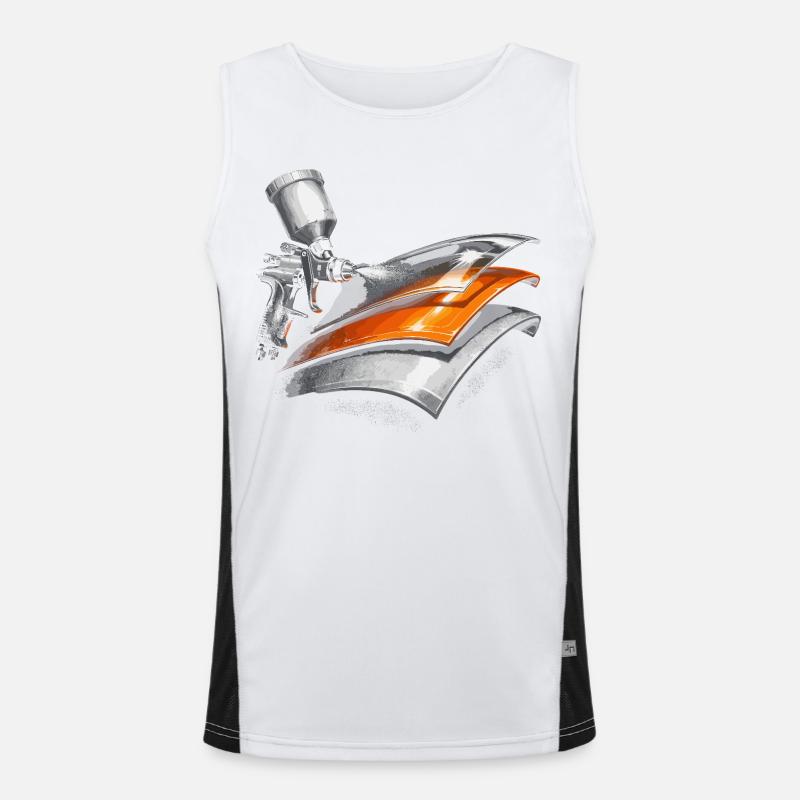 Vehicle Painter Car Painter Painter - Men's Functional Contrast Tank Top  - white/black