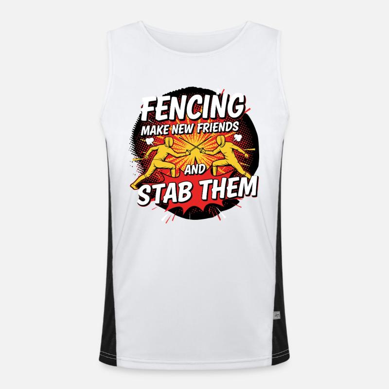 Fencing Funny Men's Functional Contrast Tank Top 
