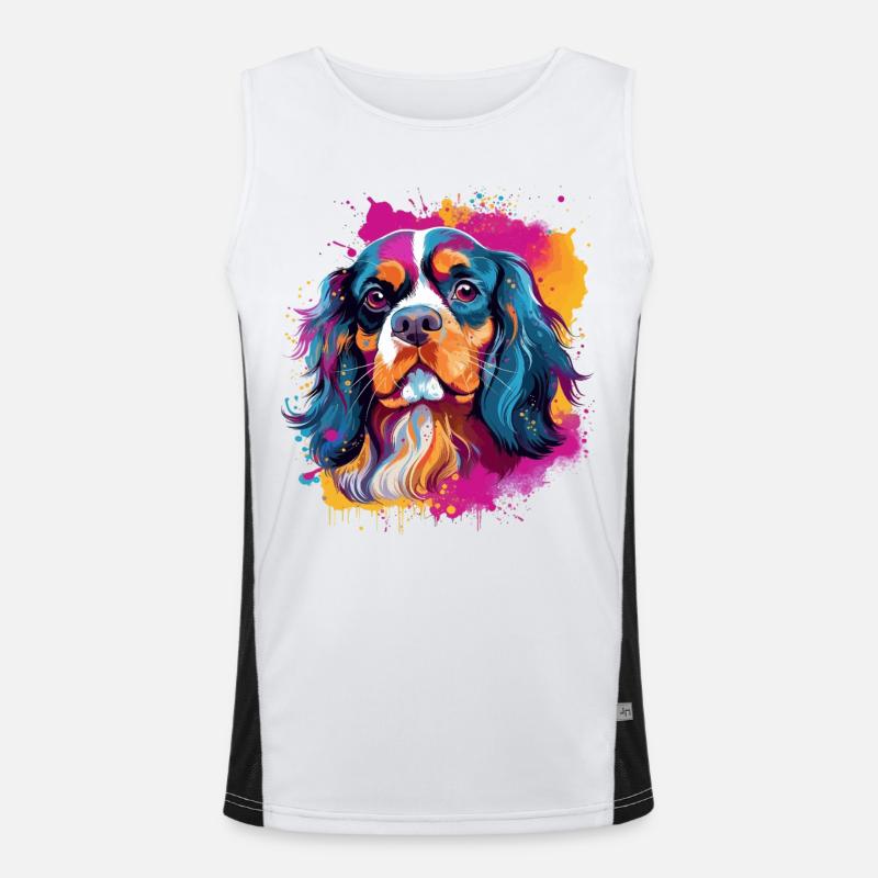 Cavalier King Charles Spaniel Dog Funktionelles Kontrast-Tank Top für Männer 