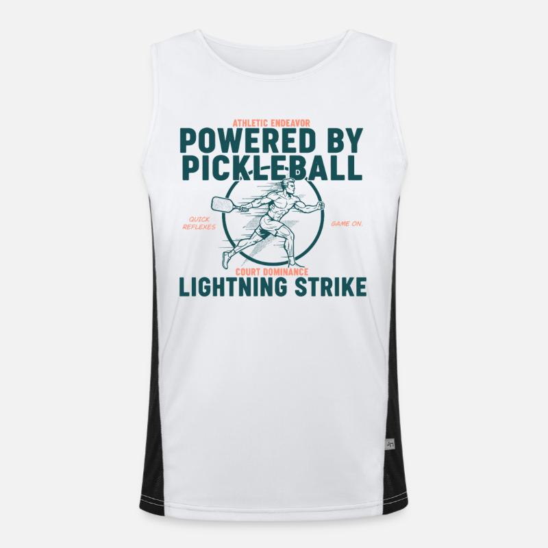 Pickleball Powered By Pickleball Lightning Strike Men's Functional Contrast Tank Top 