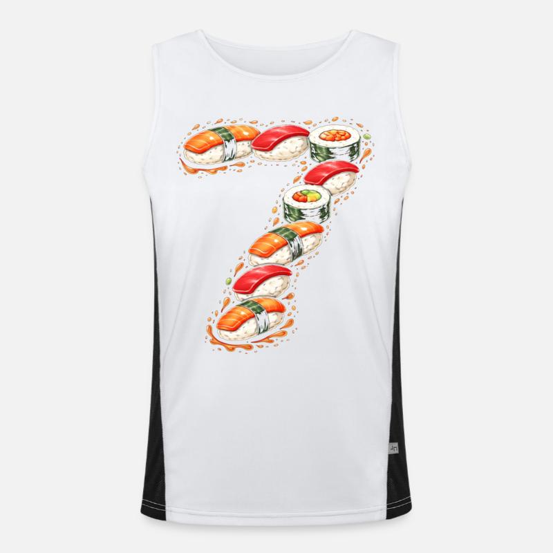 Sushi Question Mark Men's Functional Contrast Tank Top 