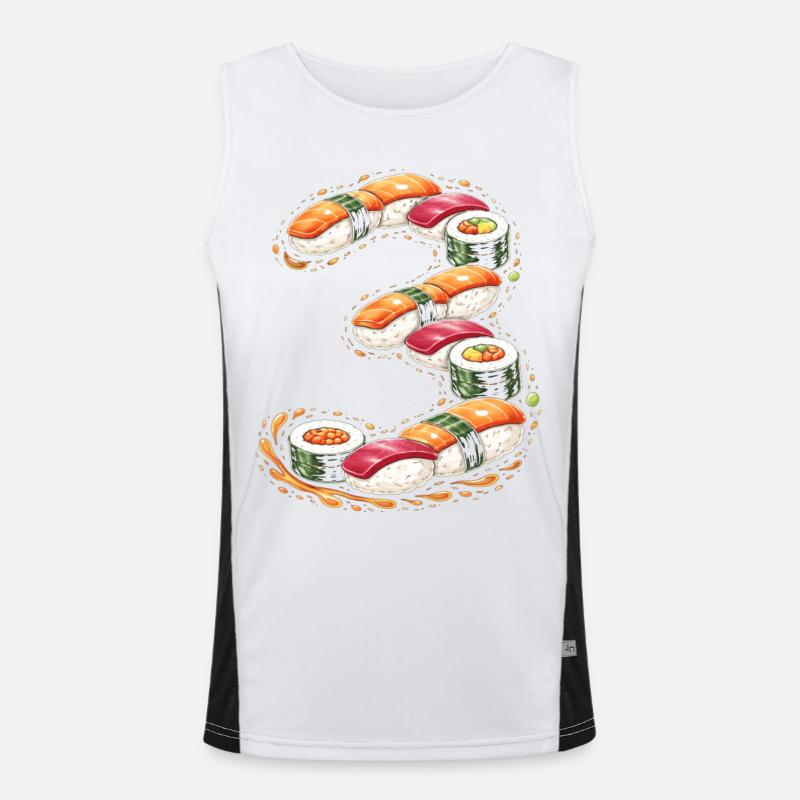 Sushi Spirale Muster Funktionelles Kontrast-Tank Top für Männer 