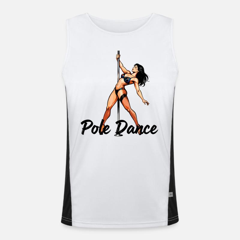 Silhouette de pole dance – Art élégant Pin-Up Débardeur respirant contrasté Homme 