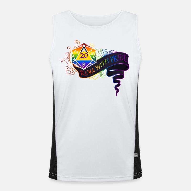 Roll with PRIDE again! - Men's Functional Contrast Tank Top - white/black