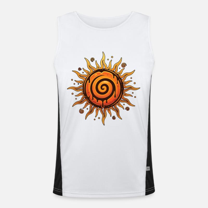 Litha Pagan Summer Solstice Midsummer Midsommar - Men's Functional Contrast Tank Top  - white/black