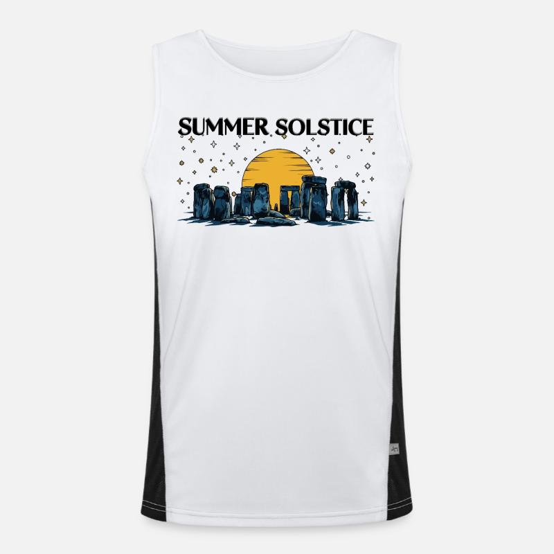Litha Pagan Summer Solstice Midsummer Midsommar Men's Functional Contrast Tank Top 