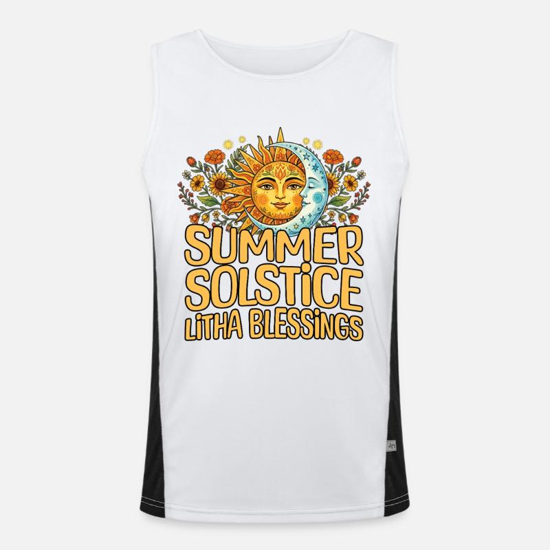 Litha Pagan Solstice d’été Midsommar Débardeur respirant contrasté Homme 