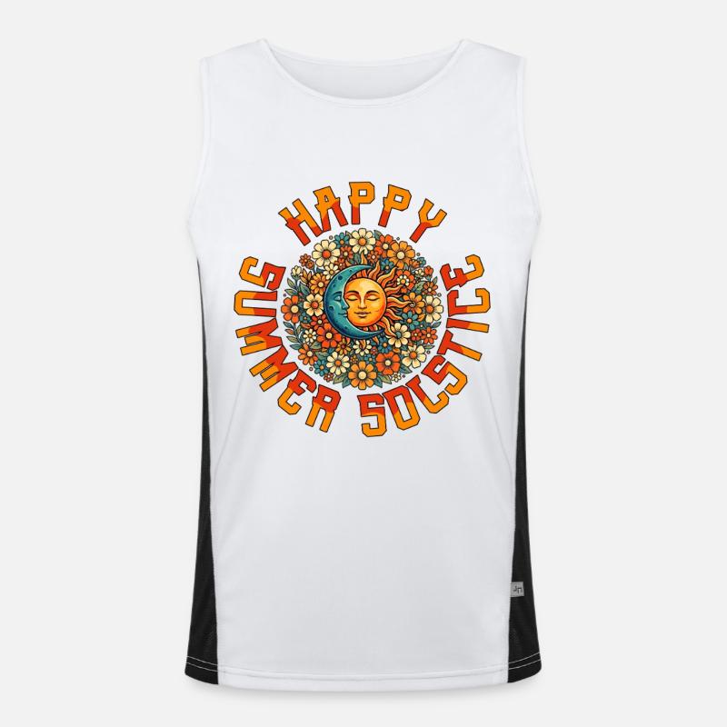 Litha Pagan Summer Solstice Midsummer Midsommar Men's Functional Contrast Tank Top 