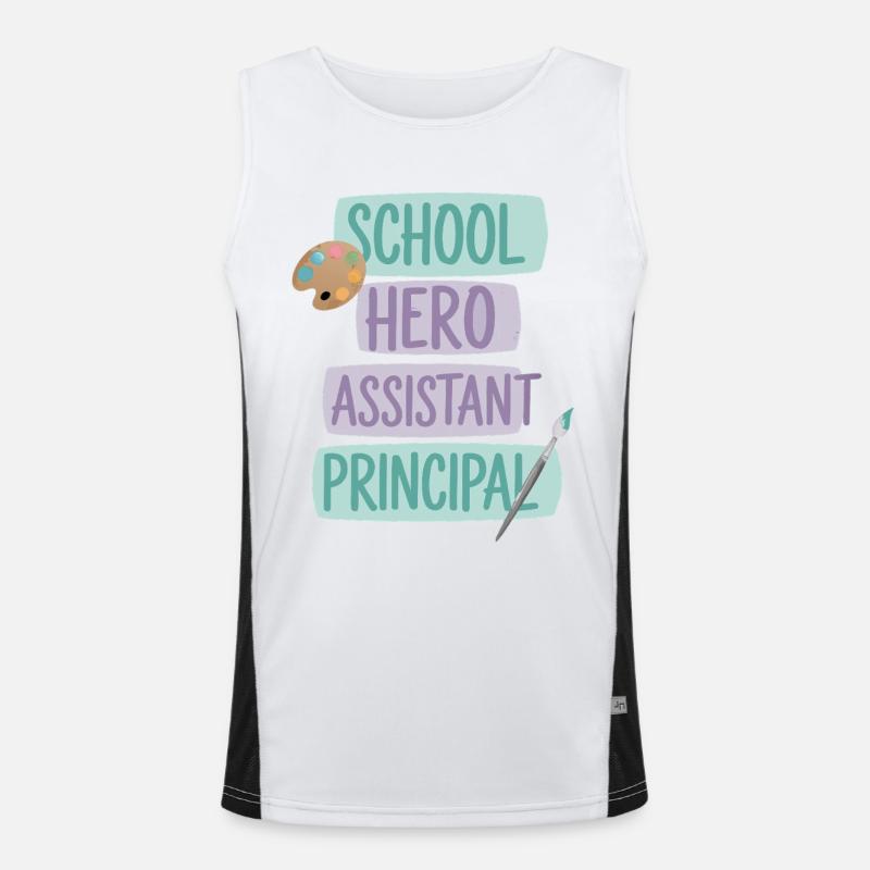 School Hero Assistant Principal - Men's Functional Contrast Tank Top - white/black