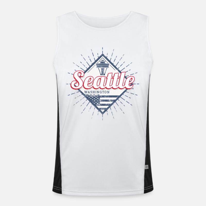 Seattle dans l’État de Washington Souvenir Débardeur respirant contrasté Homme 