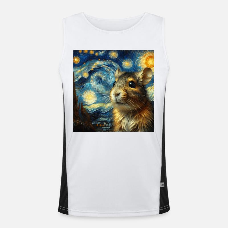 Degu Starry Night Funktionelles Kontrast-Tank Top für Männer 