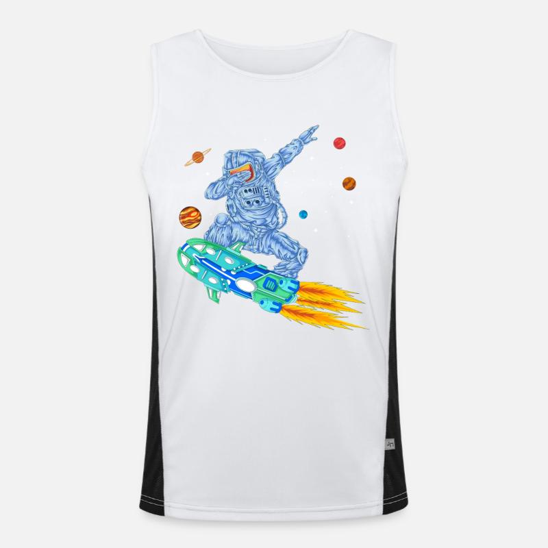 Astronaut Hoverboard Space Shirt Men's Functional Contrast Tank Top 