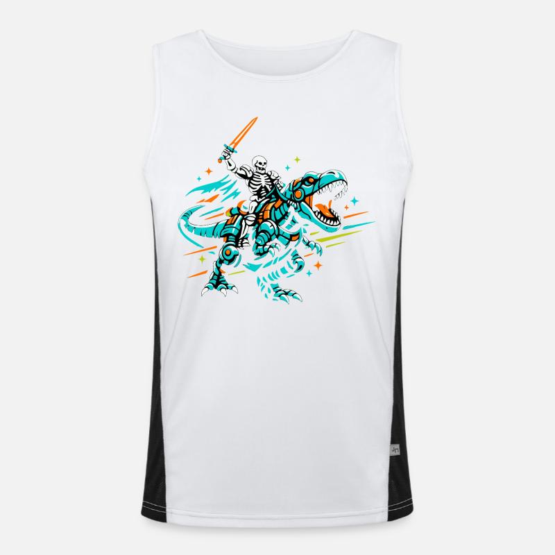 Robo Dino Reiter Funktionelles Kontrast-Tank Top für Männer 
