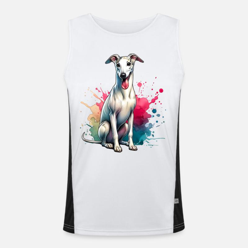 Windhund Geschenk Funktionelles Kontrast-Tank Top für Männer 
