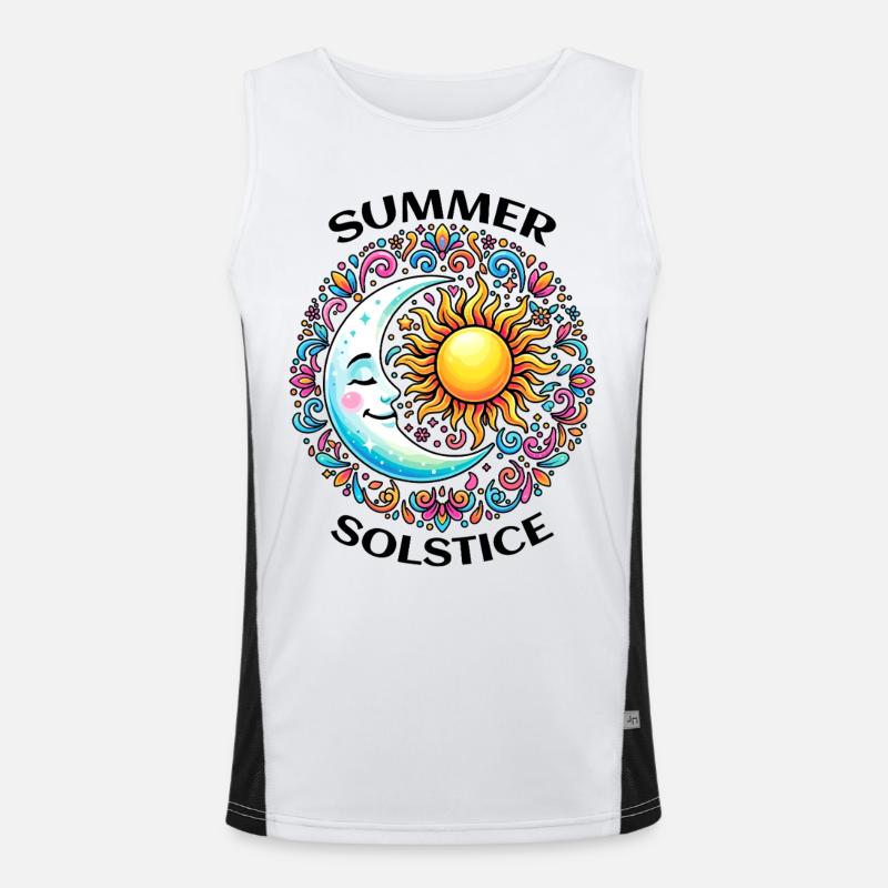 Litha Pagan: Sommersonnenwende, Mittsommer, Mittsommer, Mittsommer. Funktionelles Kontrast-Tank Top für Männer 