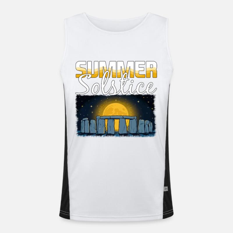Litha Pagan: Sommersonnenwende, Mittsommer, Mittsommer, Mittsommer. Funktionelles Kontrast-Tank Top für Männer 