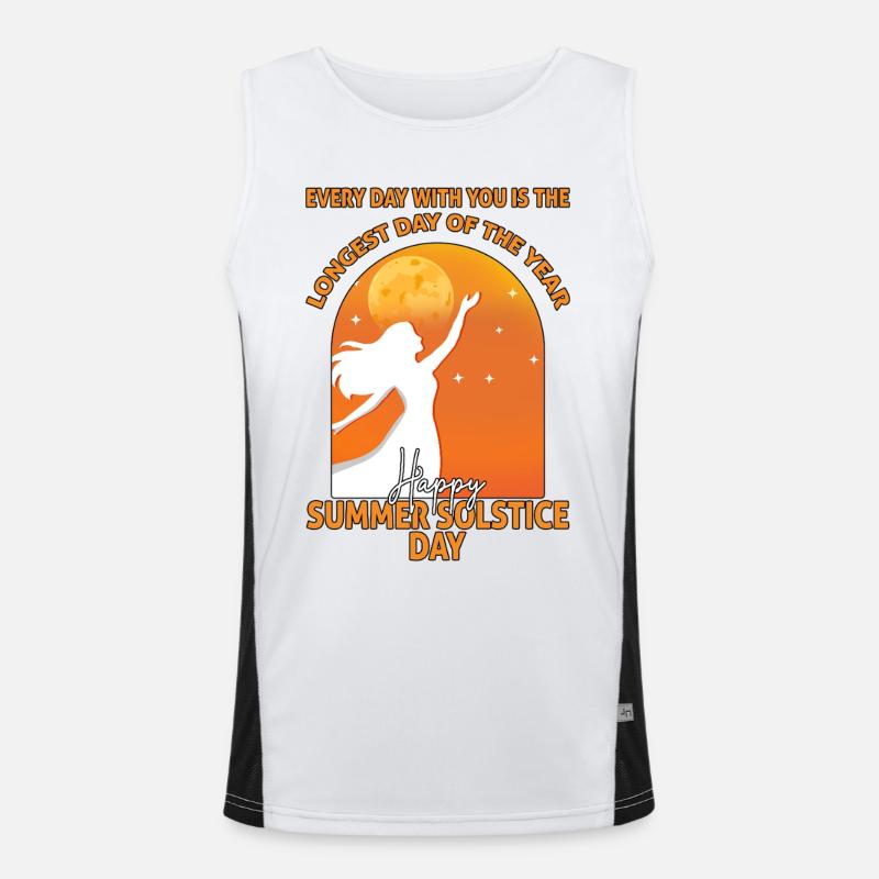 Litha Pagan Summer Solstice Midsummer Midsommar - Men's Functional Contrast Tank Top  - white/black