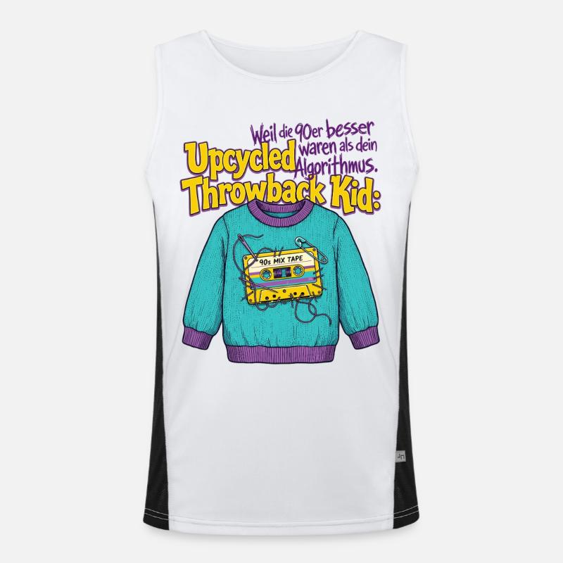 90s Upcycled Throwback Retro Cassette Men's Functional Contrast Tank Top 