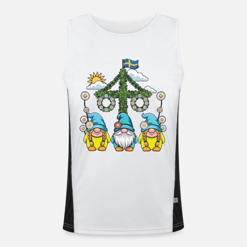 Litha Pagan Summer Solstice Midsummer Midsommar Men's Functional Contrast Tank Top 