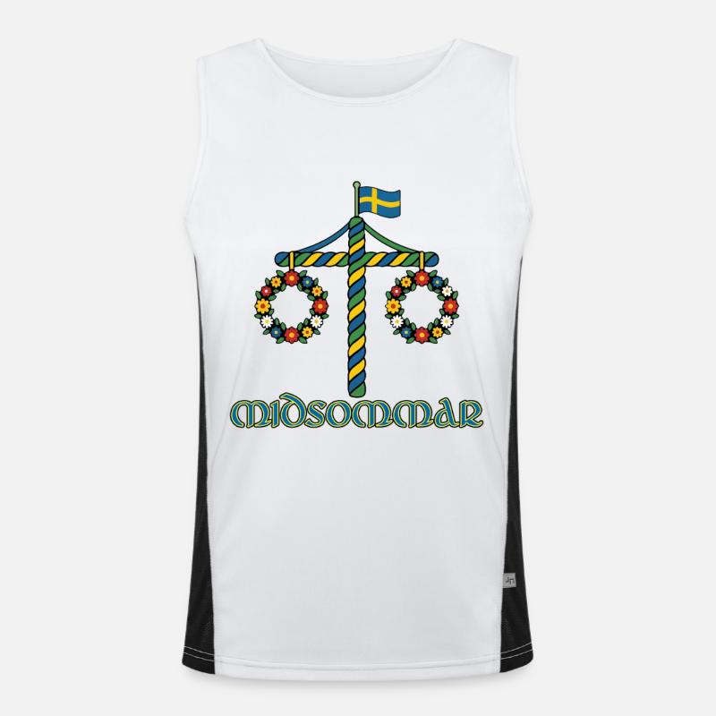 Litha Pagan Summer Solstice Midsummer Midsommar Men's Functional Contrast Tank Top 