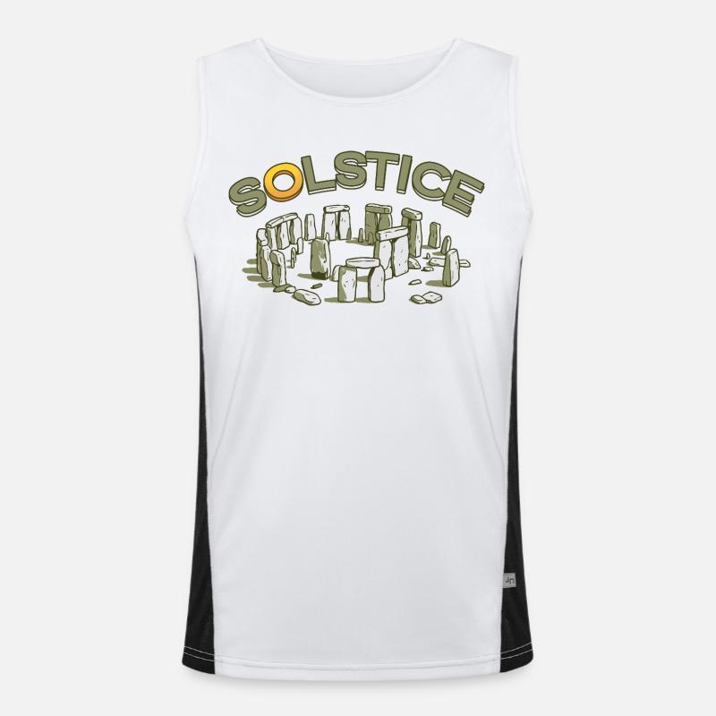Litha Pagan Summer Solstice Midsummer Midsommar - Men's Functional Contrast Tank Top  - white/black