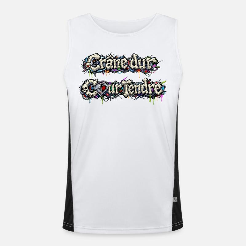 CyberFusion - Hard Skull Tender Heart Men's Functional Contrast Tank Top 