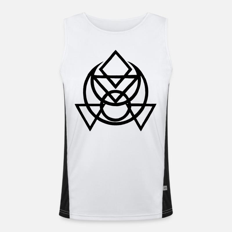 Black Egyptian Esoteric Symbol Men's Functional Contrast Tank Top 