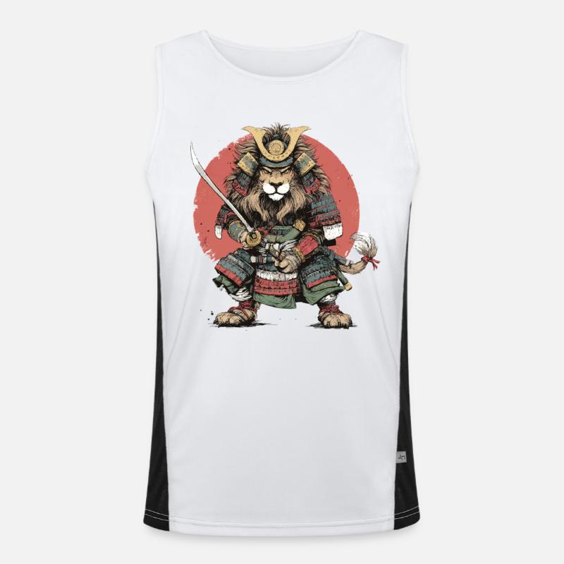 Lion Samouraï en armure Débardeur respirant contrasté Homme 