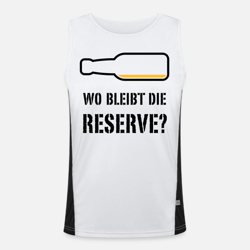 Wo Bleibt Die Reserve? (Bier / Bierchen / POS 2C) Funktionelles Kontrast-Tank Top für Männer 