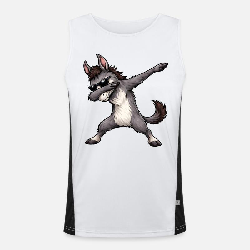 Dabbing Esel Funktionelles Kontrast-Tank Top für Männer 