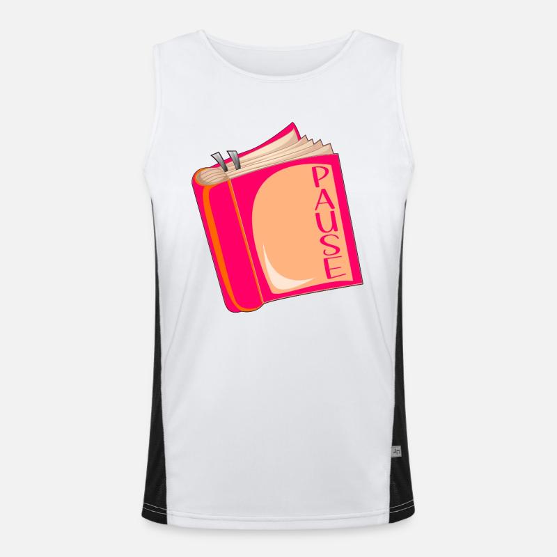 Buch Lesen Pause Funktionelles Kontrast-Tank Top für Männer 