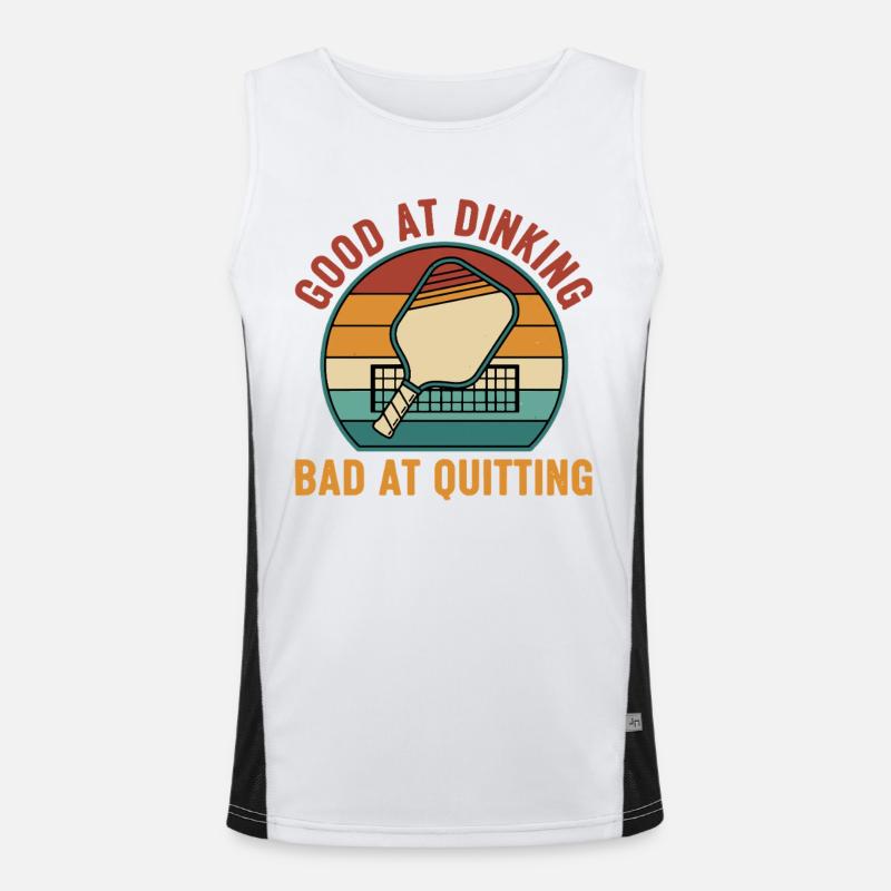 Pickleball Funny Player Good At Dinking Bad At Men's Functional Contrast Tank Top 