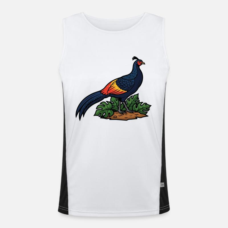 Majestic Ring-neck Pheasant Wild Nature Men's Functional Contrast Tank Top 